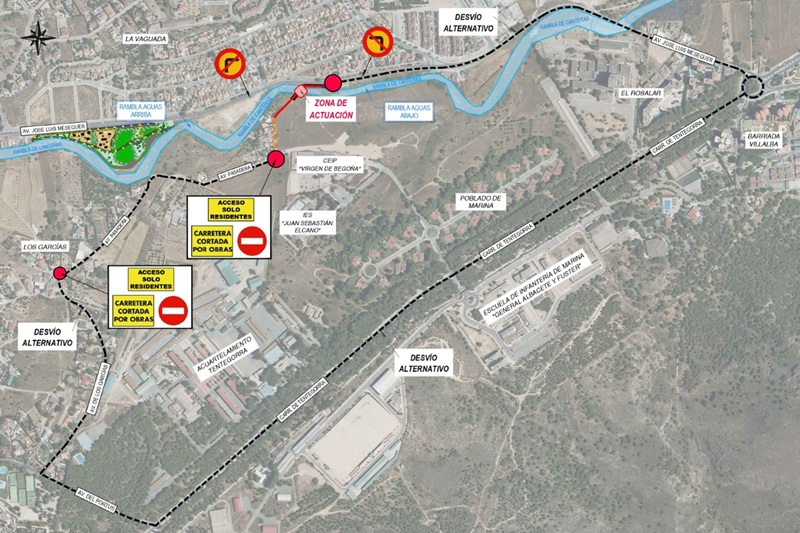 corte de trafico en mapa