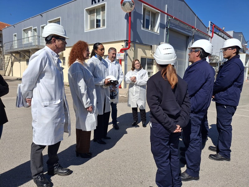 grupo de personas en planta quimica