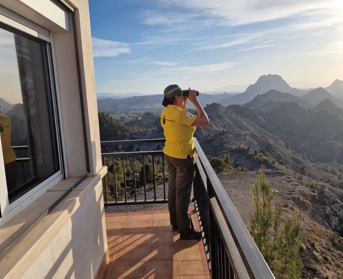 Red de vigilancia fija contra incendios forestales Malla ECO en la Región de Murcia