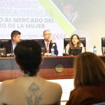 Marta Baleriola, de la Unidad de Igualdad de la UPCT, durante su intervención, encuentro.