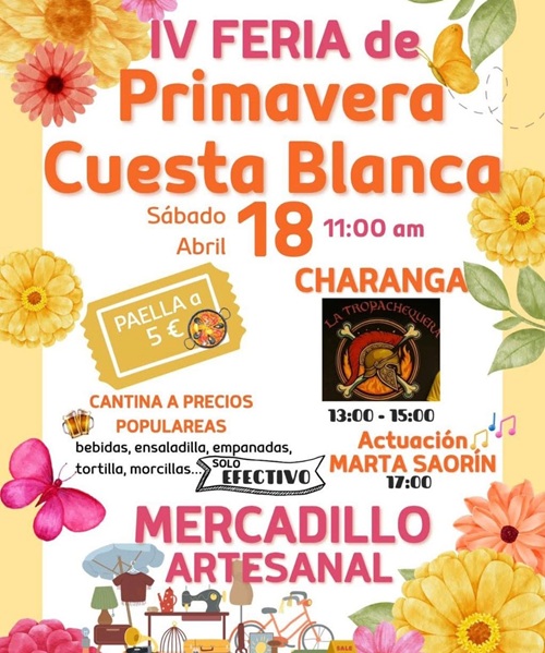 Cartel de la IV ‘Feria de la Primavera’ de Cuesta Blanca