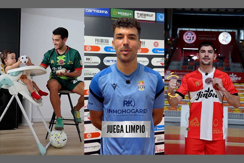 El Jimbee Cartagena y el FC Cartagena se unen en «Juega tu mejor partido», la campaña del Día de los Hombres por la Igualdad del Ayuntamiento.